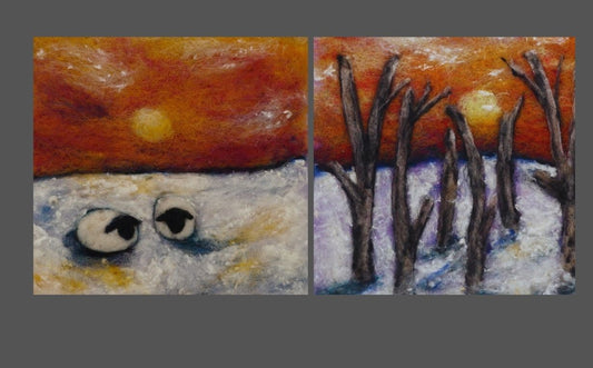 Winter Sheep or Trees at Sunset –Picture Needle Felting Workshop