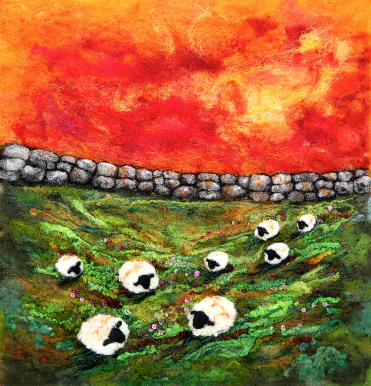 Yorkshire sunset in green pastures