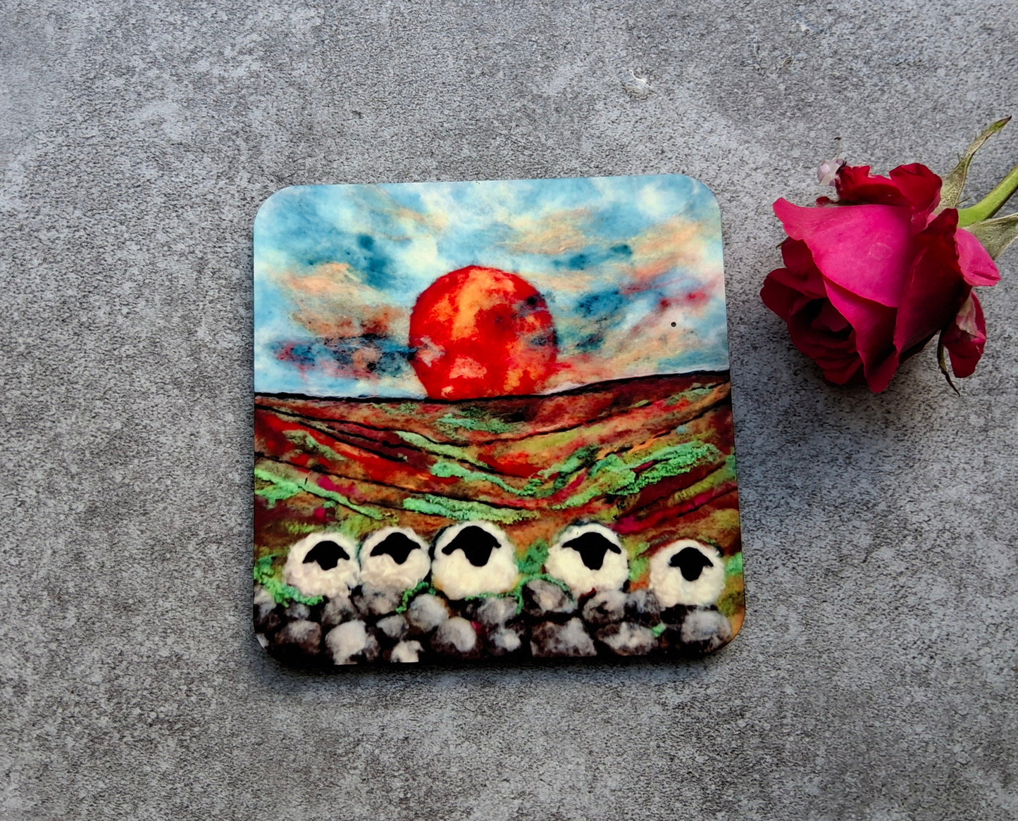 Chatting Under a Grimson Sky - Eco Coaster