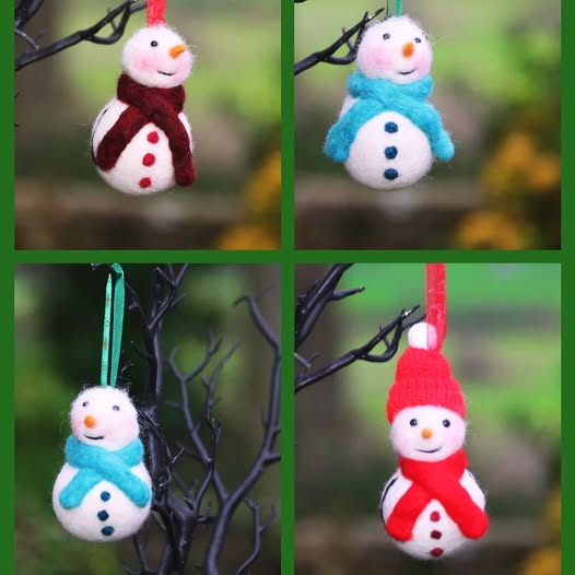 Snowmen Festive Baubles– Needle Felting Workshop