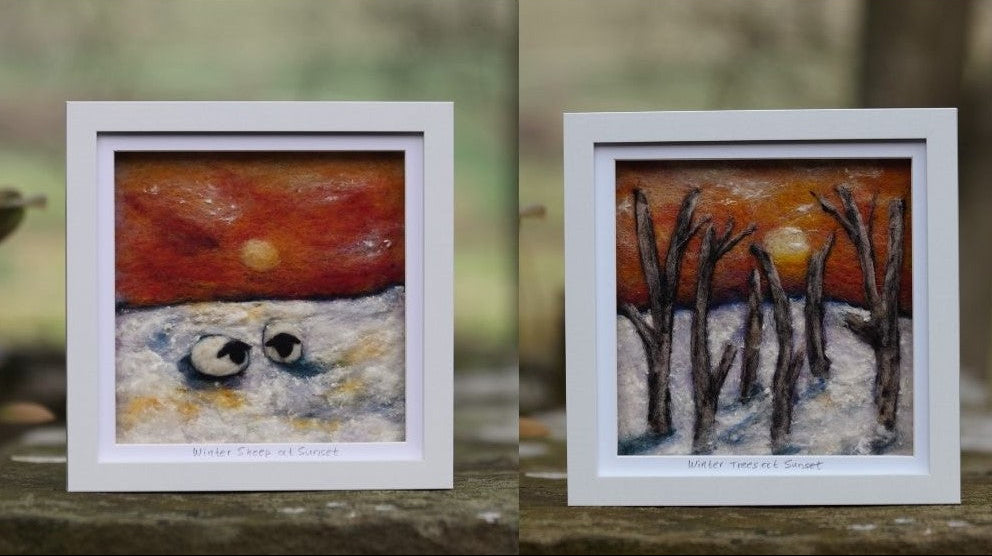 Winter Sheep or Trees at Sunset –Picture Needle Felting Workshop