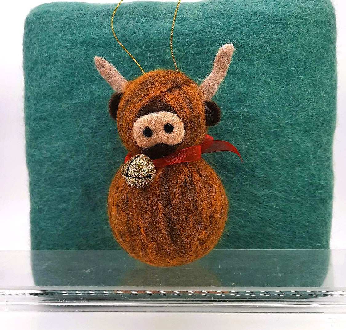 Highland Cow Festive Baubles – Needle Felting Workshop on 6th December 2025