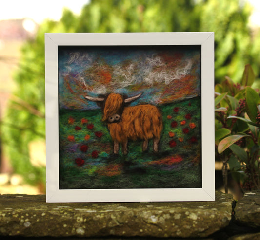 Highland Cow at Sunset – Picture Felting Workshop  18th October 2025