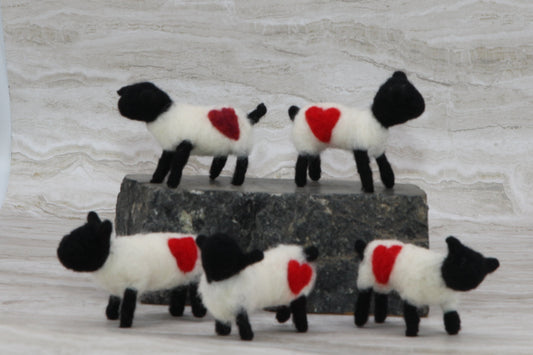 Mini love felted sheep