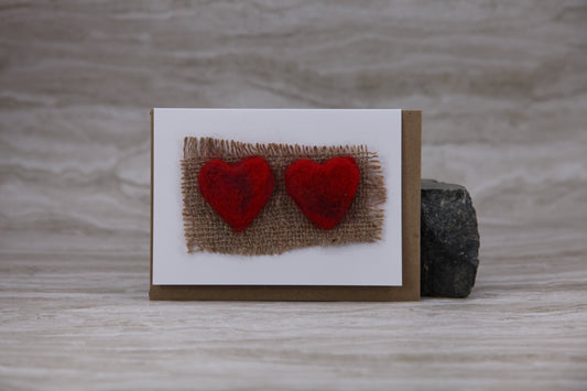Felted Heart Duo Card