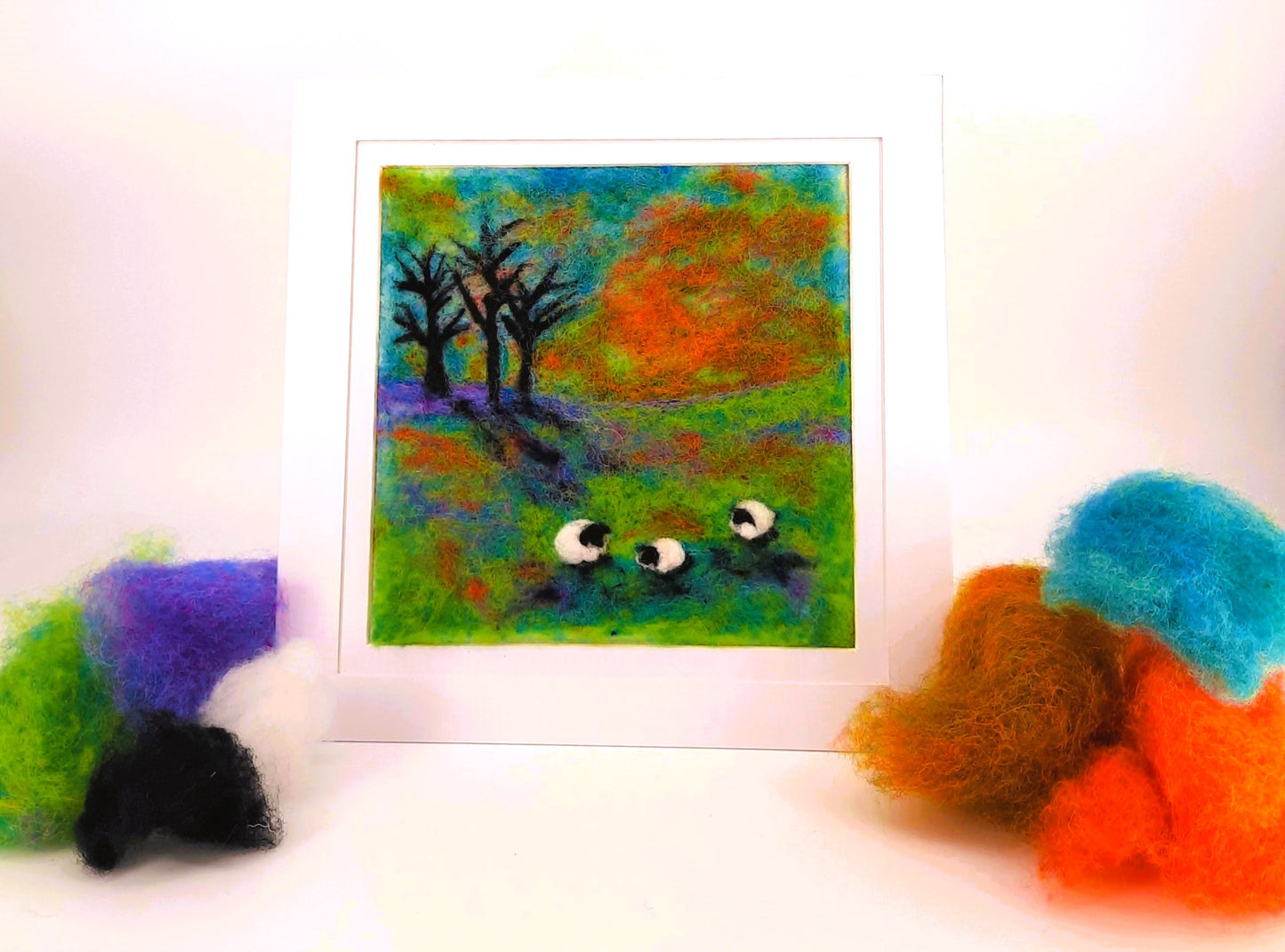 Three Little Sheep Landscape kit - ~Needle Felting