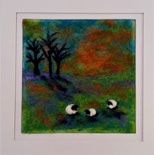 Three Little Sheep Landscape kit - ~Needle Felting