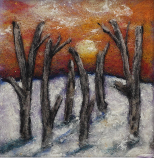 Winter Trees at Sunset –Picture Needle Felting Workshop
