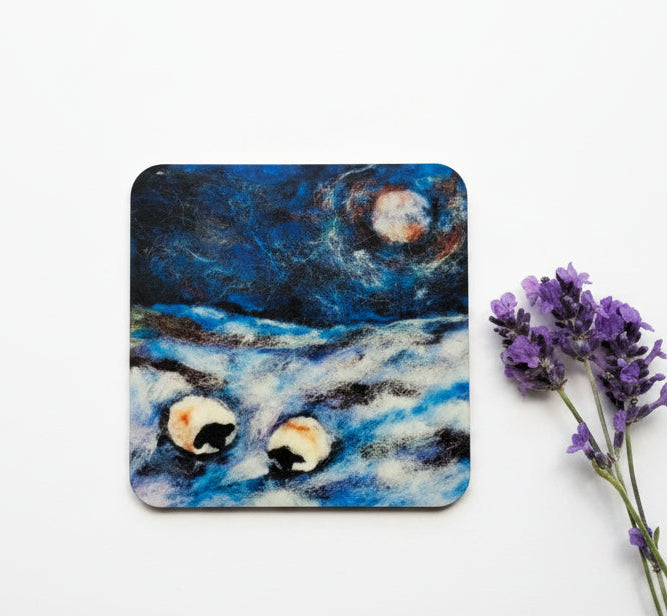 Ewes in Moonlight - Eco Coaster
