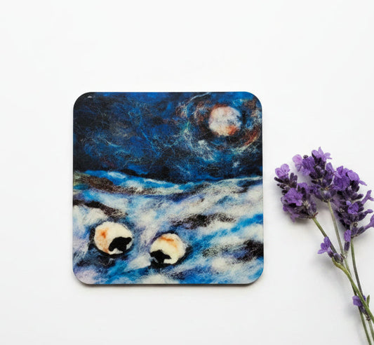 Ewes in Moonlight - Eco Coaster
