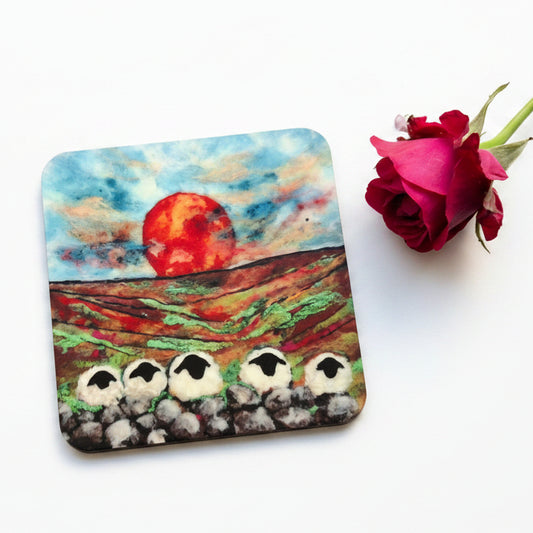 Chatting Under a Crimson Sky - Eco Coaster